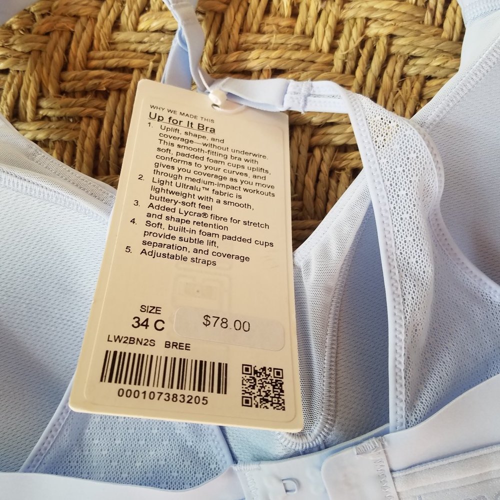 Up for It Bra Bree Blue NWT Lululemon Size 34 C - Picture 6 of 6